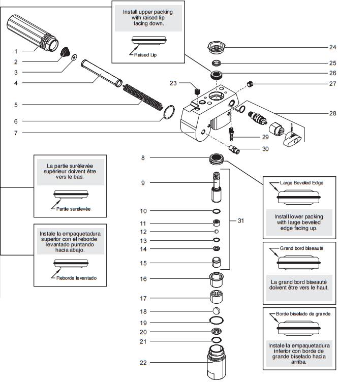 GPX 85 Fluid Section Assembly Parts